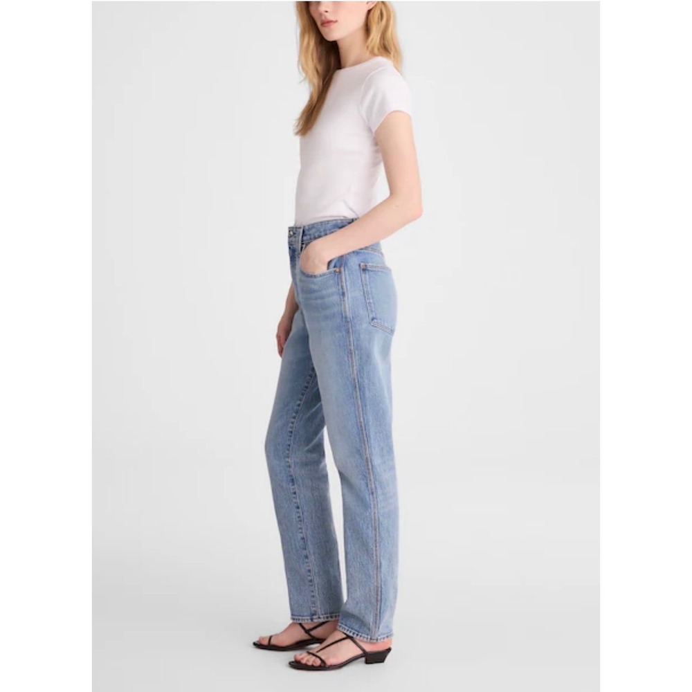 Madewell The Perfect Vintage Straight Jean 28T Light Wash High Rise Blue Denim